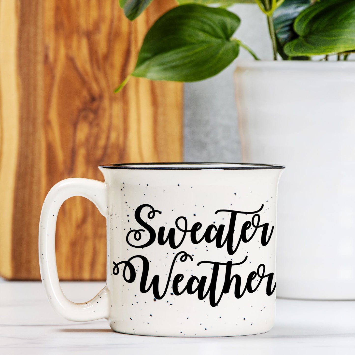 Ceramic Camp Mug Speckled Cream 13oz