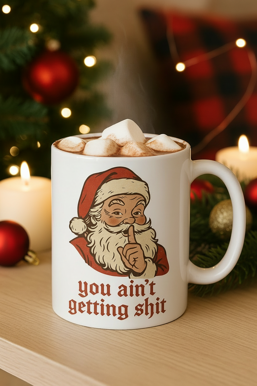 You Ain’t Getting Shit Vintage Santa Mug