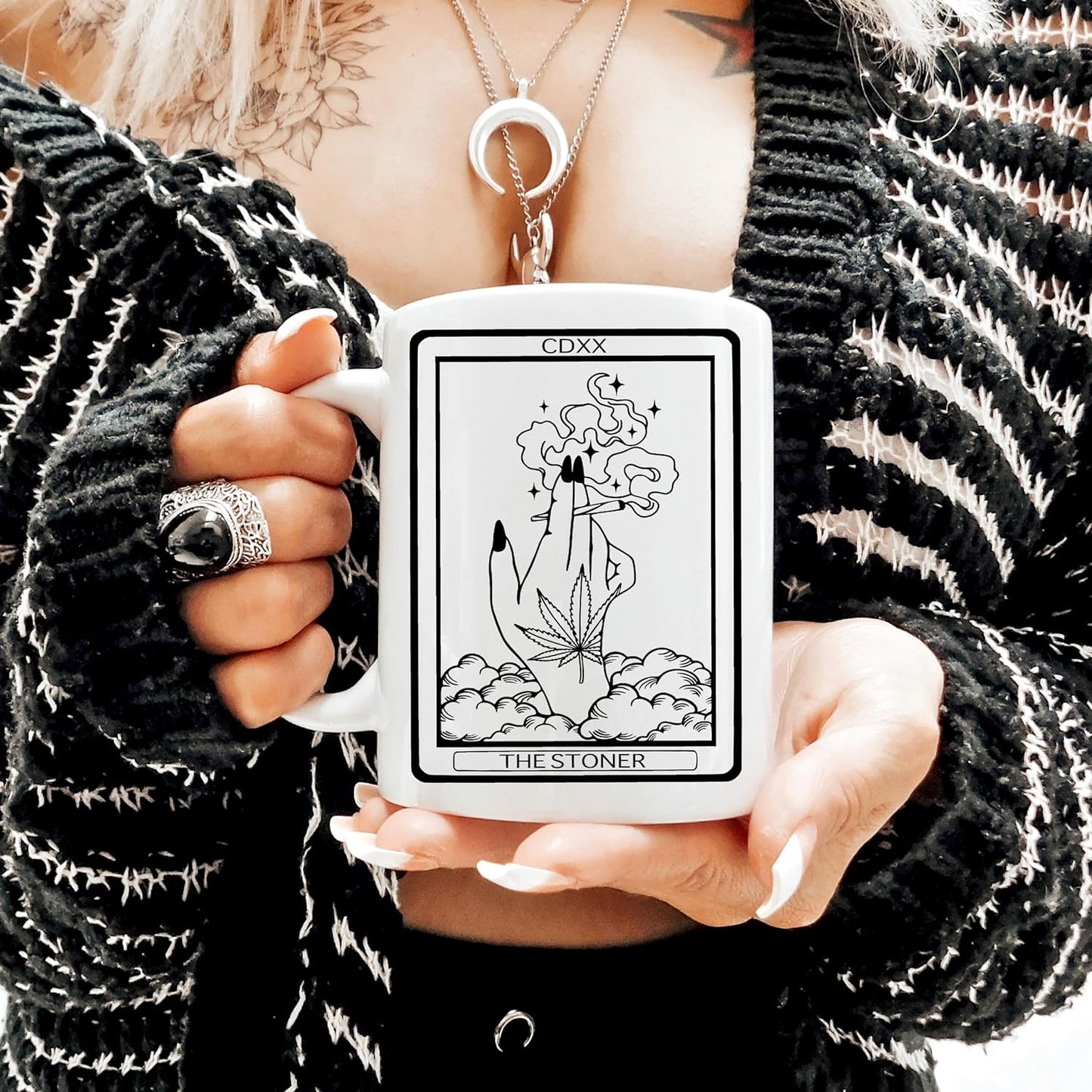 Stoner Tarot Coffee Mug – Funny Cannabis Tarot Card Ceramic Cup