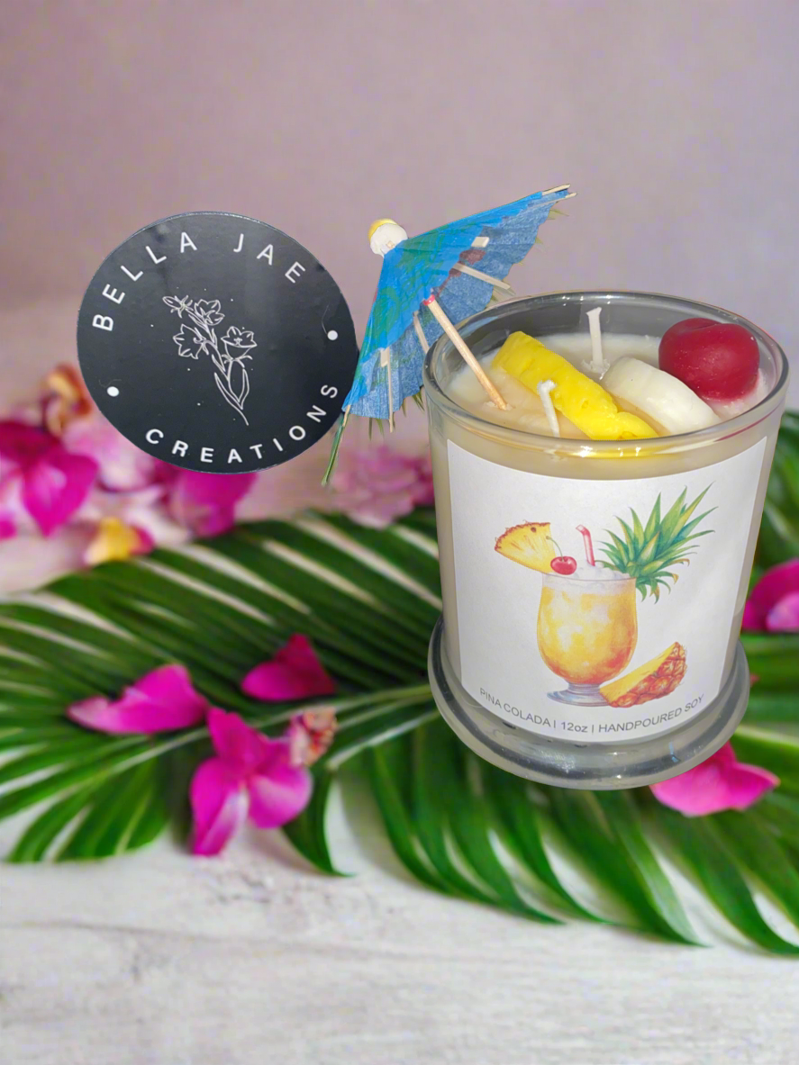 Pina Colada Scented 12 oz Soy Candle