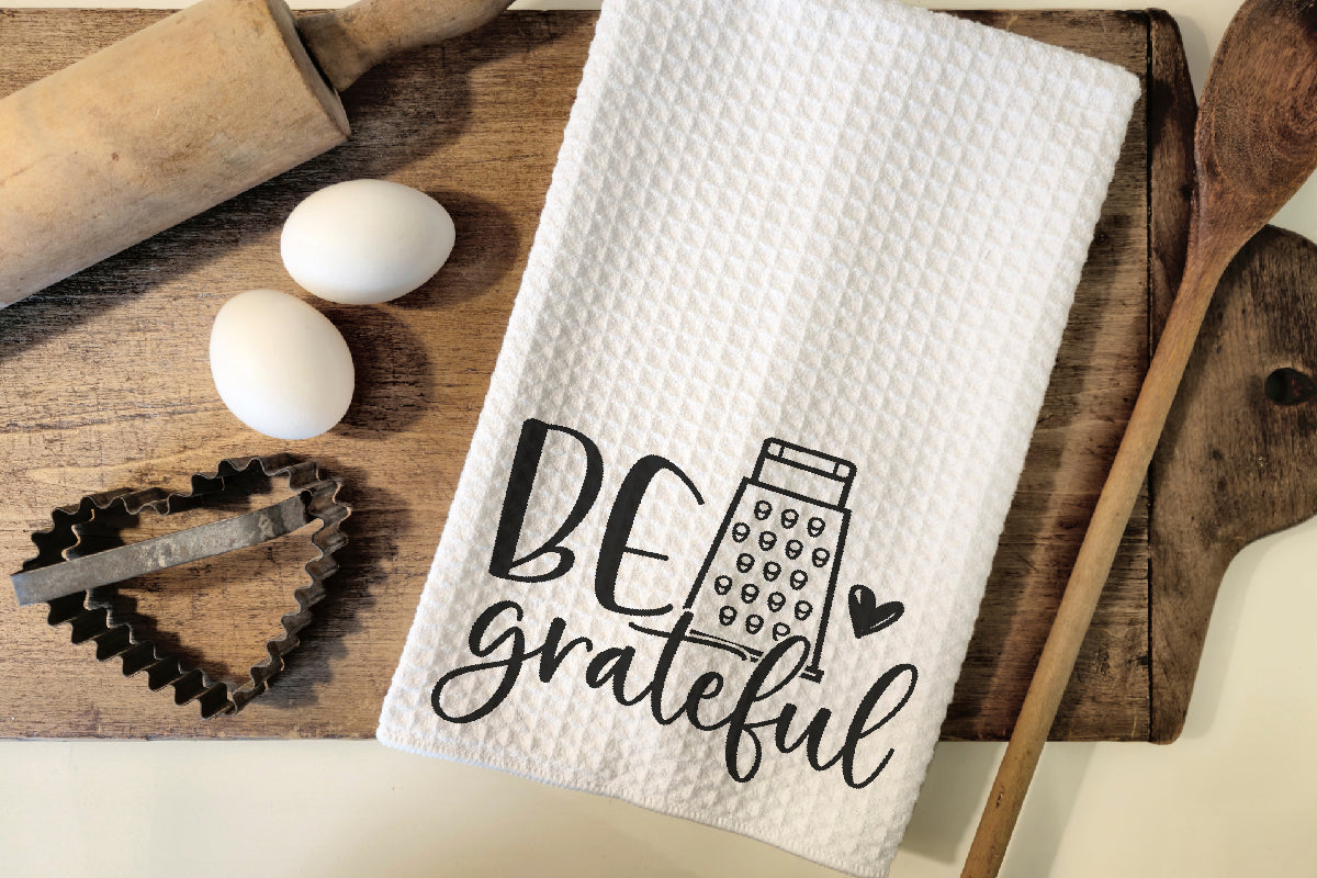 Be Grateful Kitchen Waffle Towel