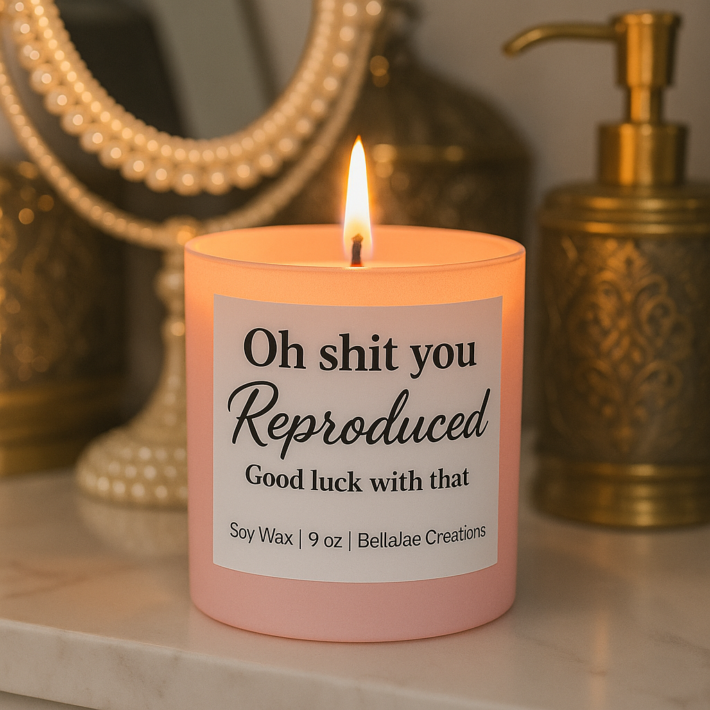 Oh Shit You Reproduced – 9oz Soy Candle