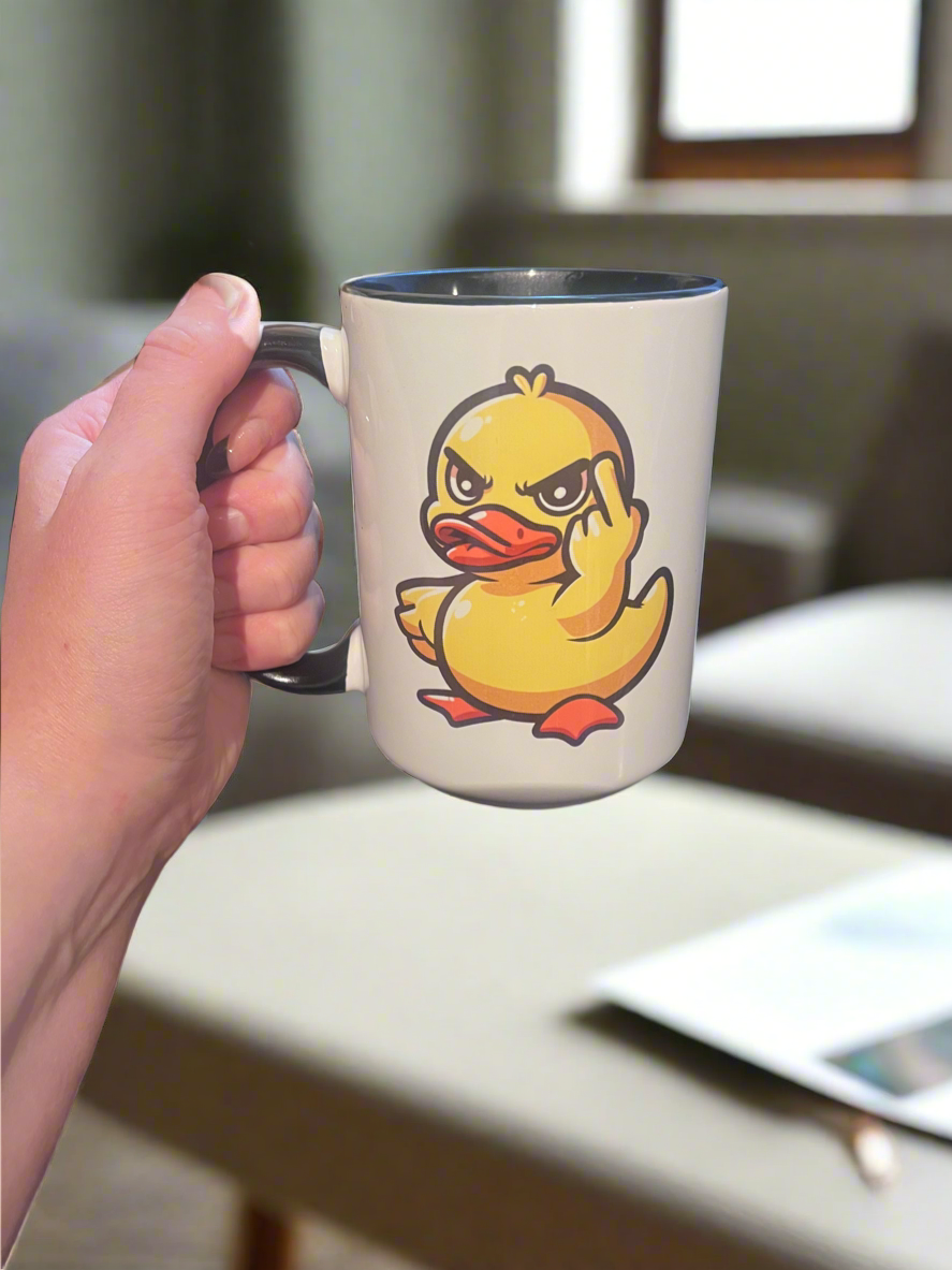 Duck you Fuck Middle Finger Coffee Mug