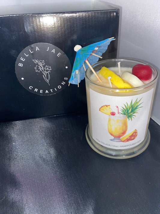 Pina Colada Scented 12 oz Soy Candle