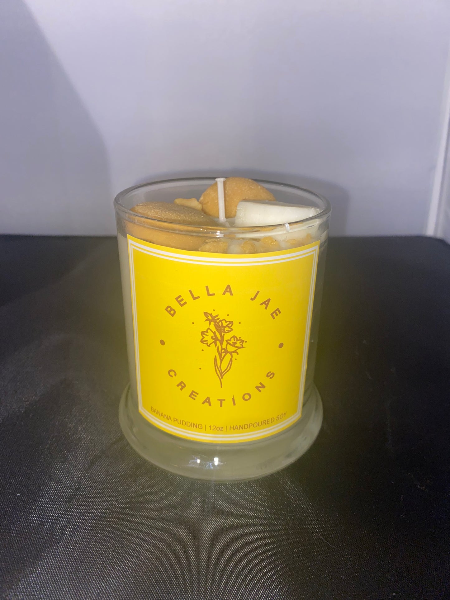 Banana Pudding Scented 12 oz Soy Candle