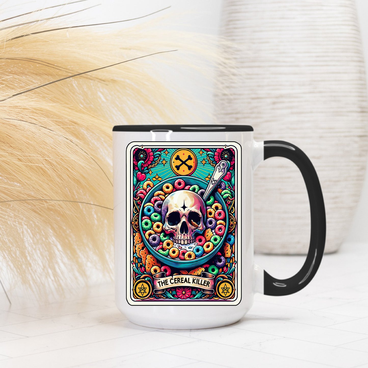 Cereal Killer Skeleton Tarot Reading Cards Coffee Mug