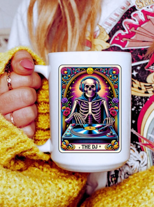 The DJ Skeleton Tarot Reading Cards Coffee Mug