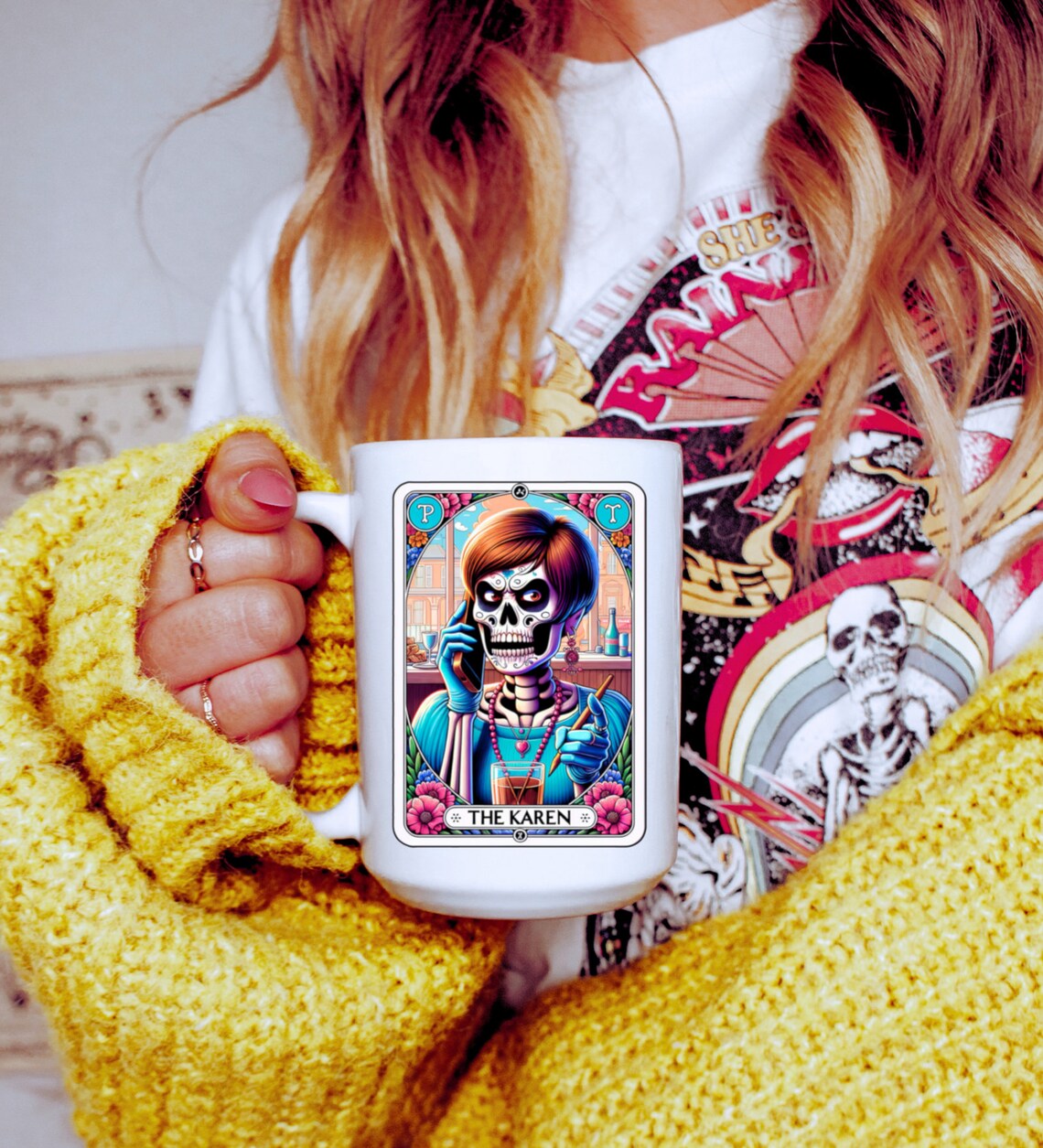 The Karen Skeleton Tarot Reading Cards Coffee Mug