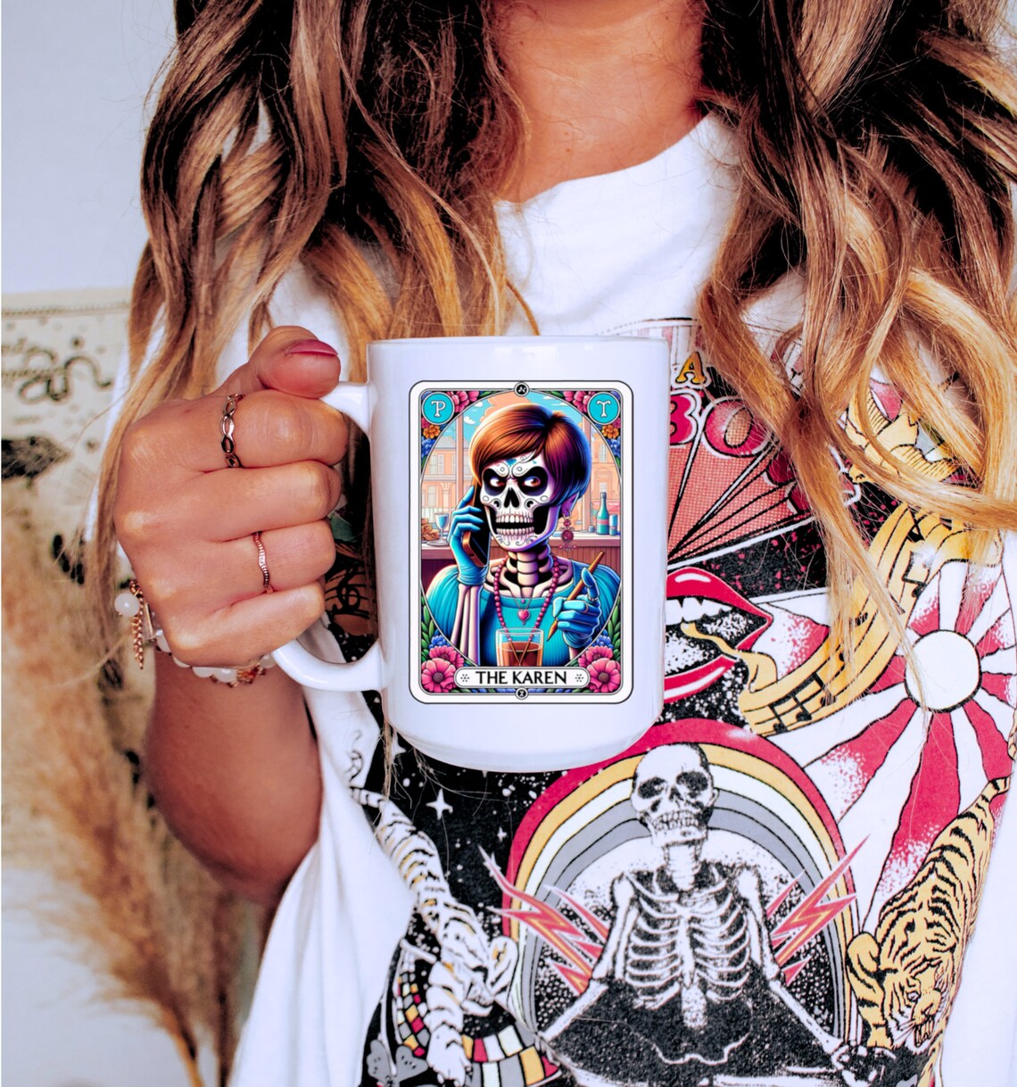 The Karen Skeleton Tarot Reading Cards Coffee Mug