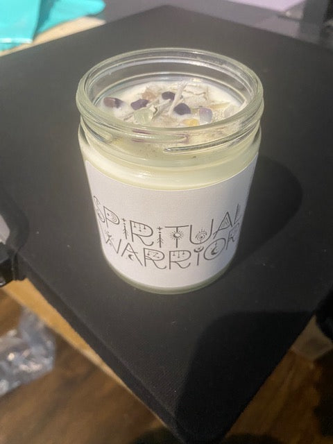 Spiritual Warrior Fluorite Intention Candle