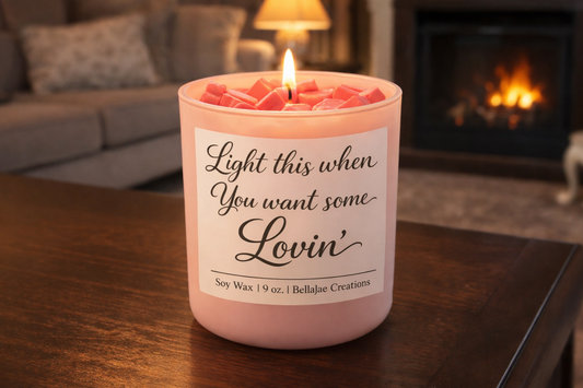 ✨ Light This When You Want Some Lovin’ 9oz Pink Matted Red Hearts Scented Soy Candle