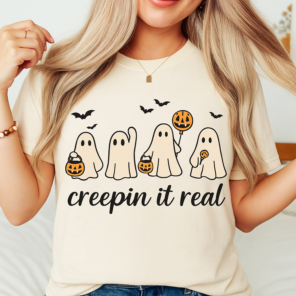 Creepin It Real 👻🎃 – Halloween Ghost Graphic Design Image PNG Digital Instant Download