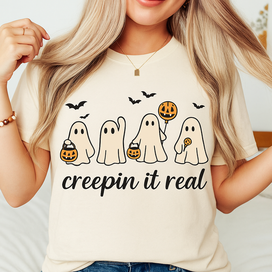 Creepin It Real 👻🎃 – Halloween Ghost Graphic Design Image PNG Digital Instant Download