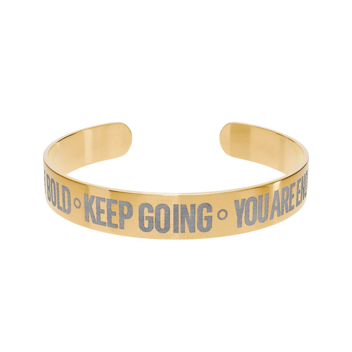 Inspiring Engraved Cuff Bracelet — Motivational Message Bangle