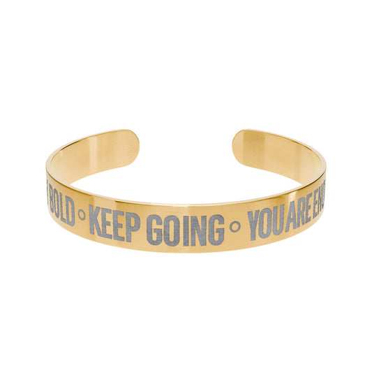 Inspiring Engraved Cuff Bracelet — Motivational Message Bangle