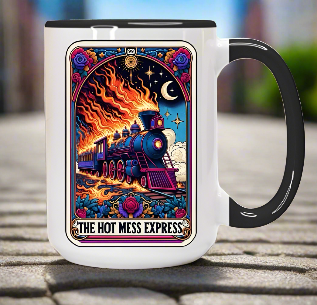 Hot Mess Express Skeleton Tarot Reading Cards Coffee Mug