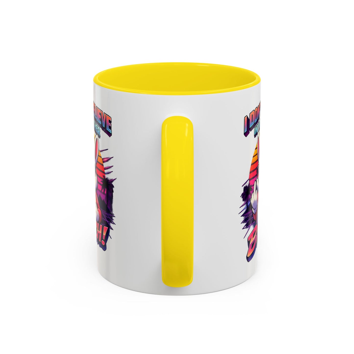 Easter Bunny 80s Coffee Mug — "I Don’t Believe In You Either, Bitch"