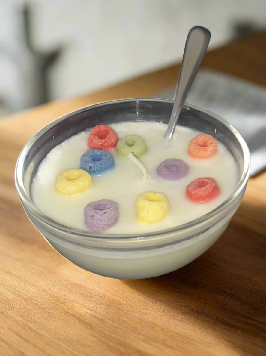 Mini Fruit Loops 8oz Scented Cereal Bowl Soy Candle