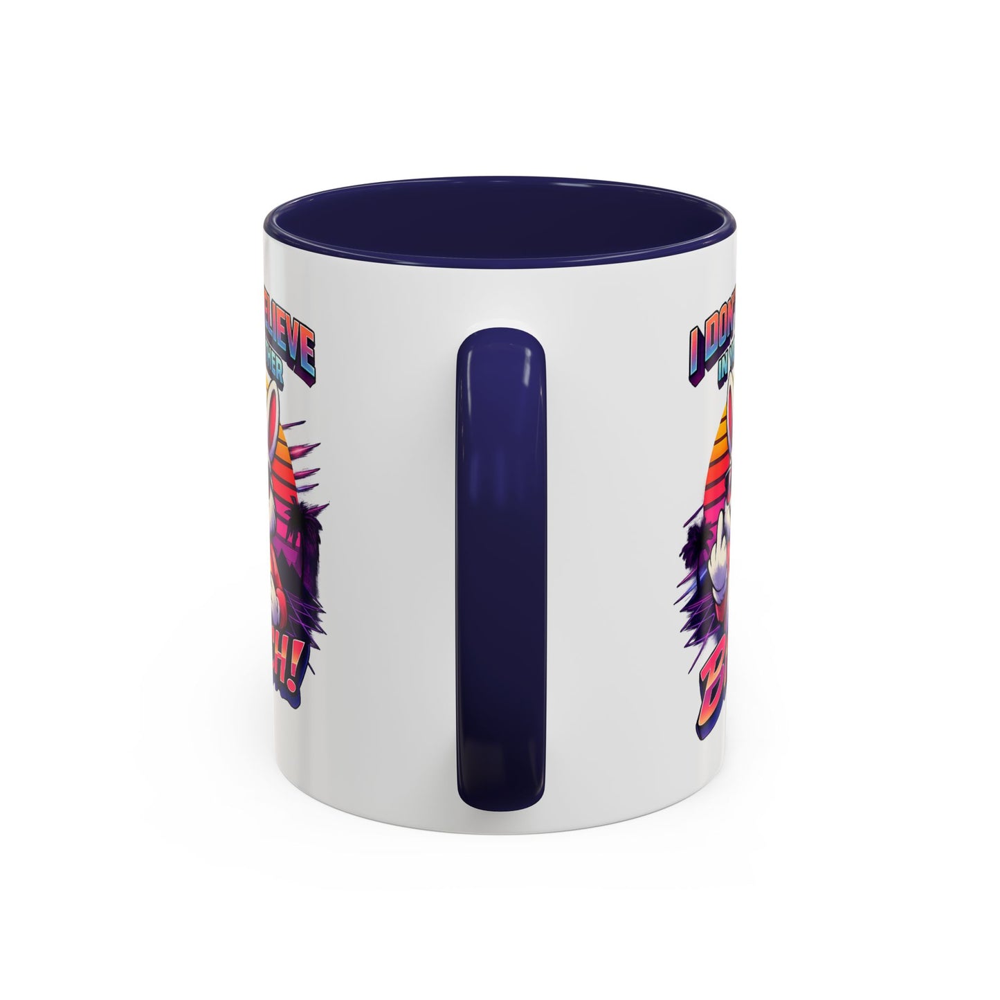 Easter Bunny 80s Coffee Mug — "I Don’t Believe In You Either, Bitch"