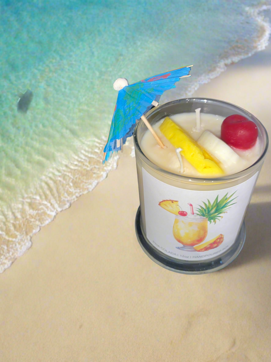 Pina Colada Scented 12 oz Soy Candle