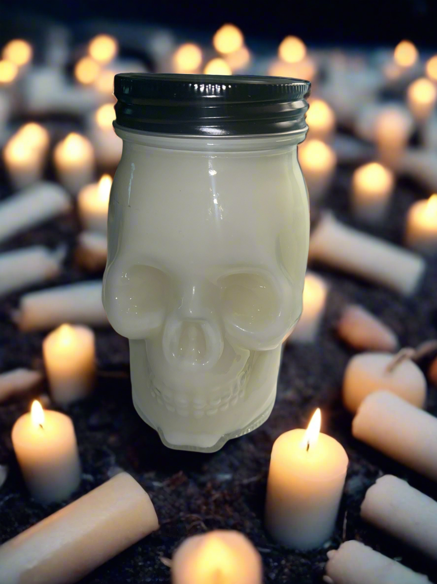 Skull 16oz Scented Candle with Reusable Drinking Glass