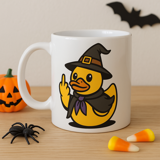 Duck you Fuck Witch Middle Finger Coffee Mug