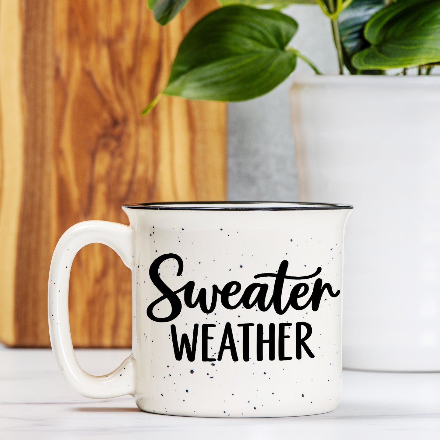 Ceramic Camp Mug Speckled Cream 13oz