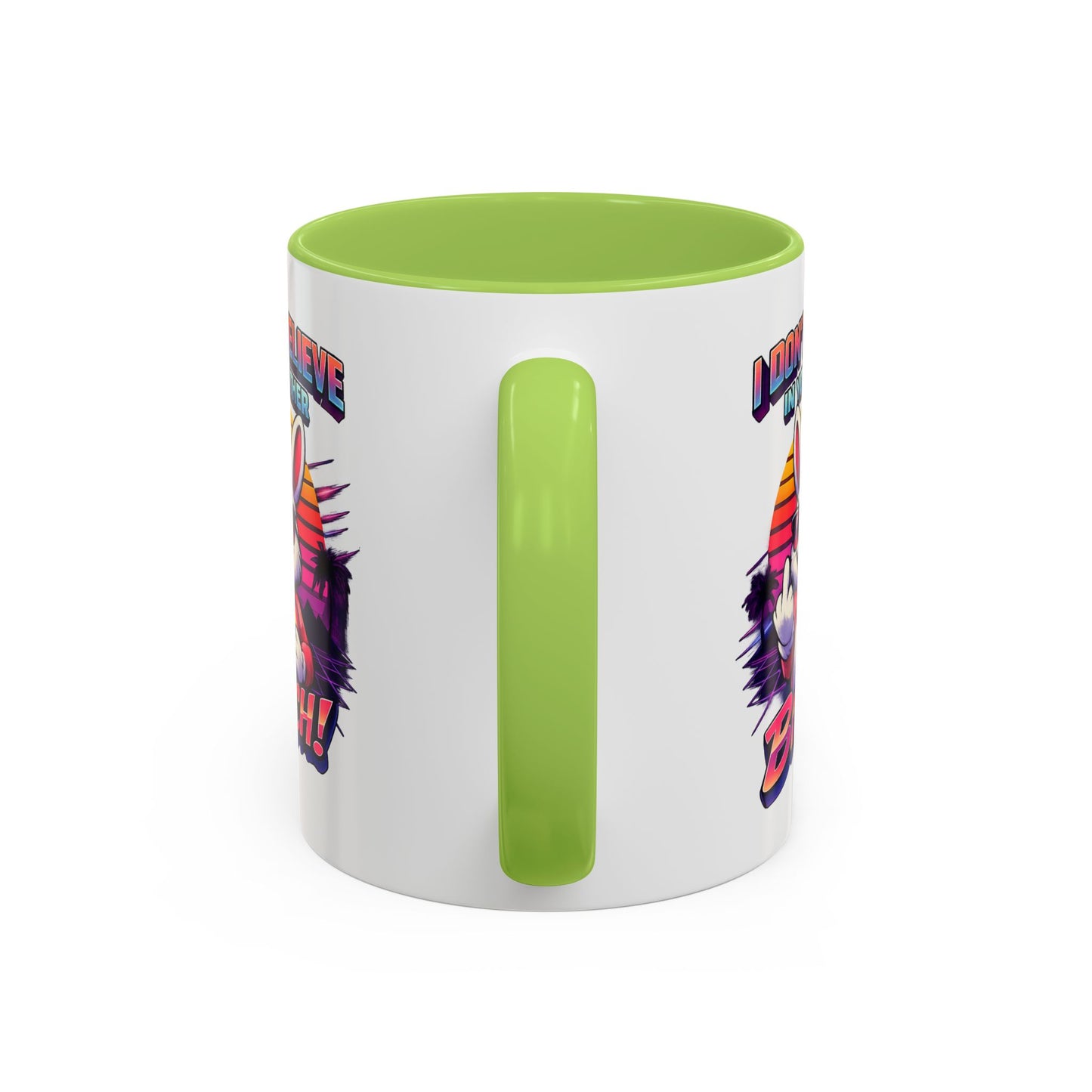 Easter Bunny 80s Coffee Mug — "I Don’t Believe In You Either, Bitch"