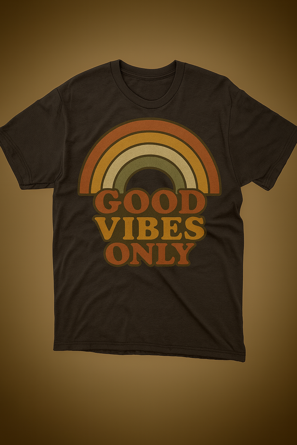 Good Vibes Only Retro 70s Vintage Image PNG Digital Instant Download