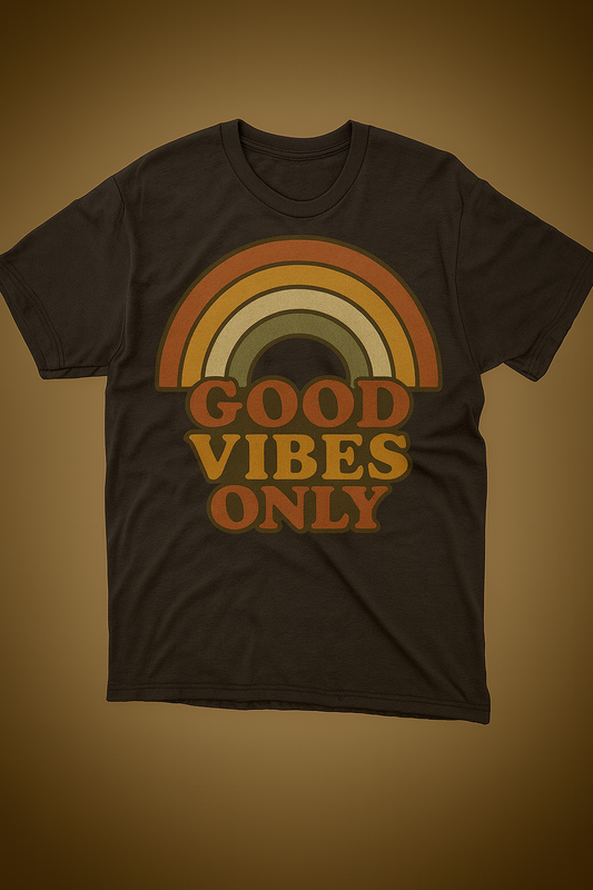 Good Vibes Only Retro 70s Vintage Image PNG Digital Instant Download
