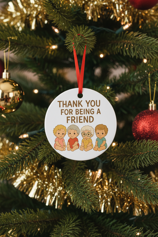 Baby Thank you Friend Stay Golden Christmas Ornament For Being Girls