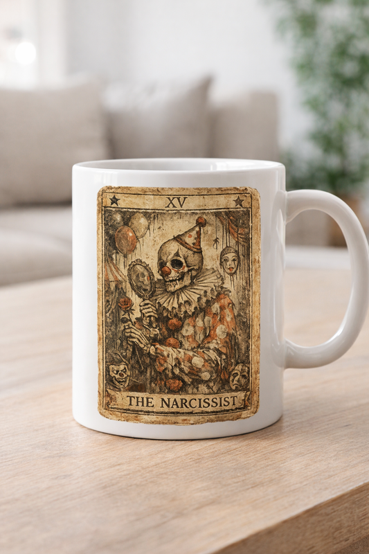 The Narcissist Skeleton Coffee Mug 🕯️Tarot Reading Cards