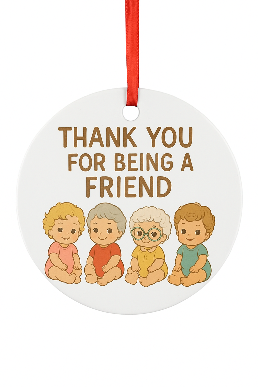 Baby Thank you Friend Stay Golden Christmas Ornament For Being Girls