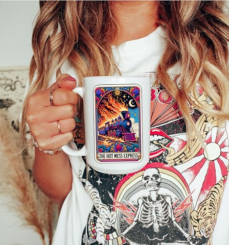 Hot Mess Express Skeleton Tarot Reading Cards Coffee Mug