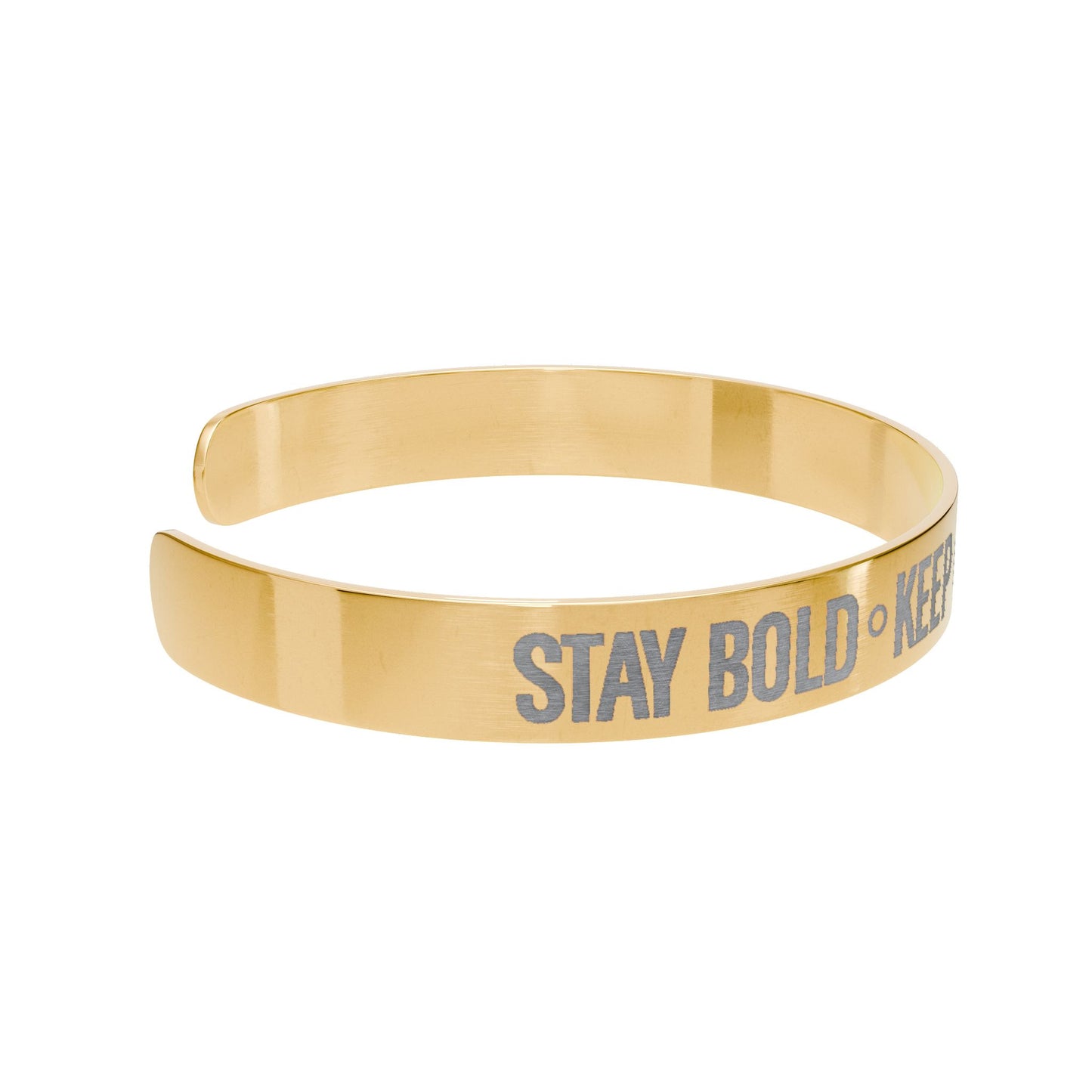 Inspiring Engraved Cuff Bracelet — Motivational Message Bangle
