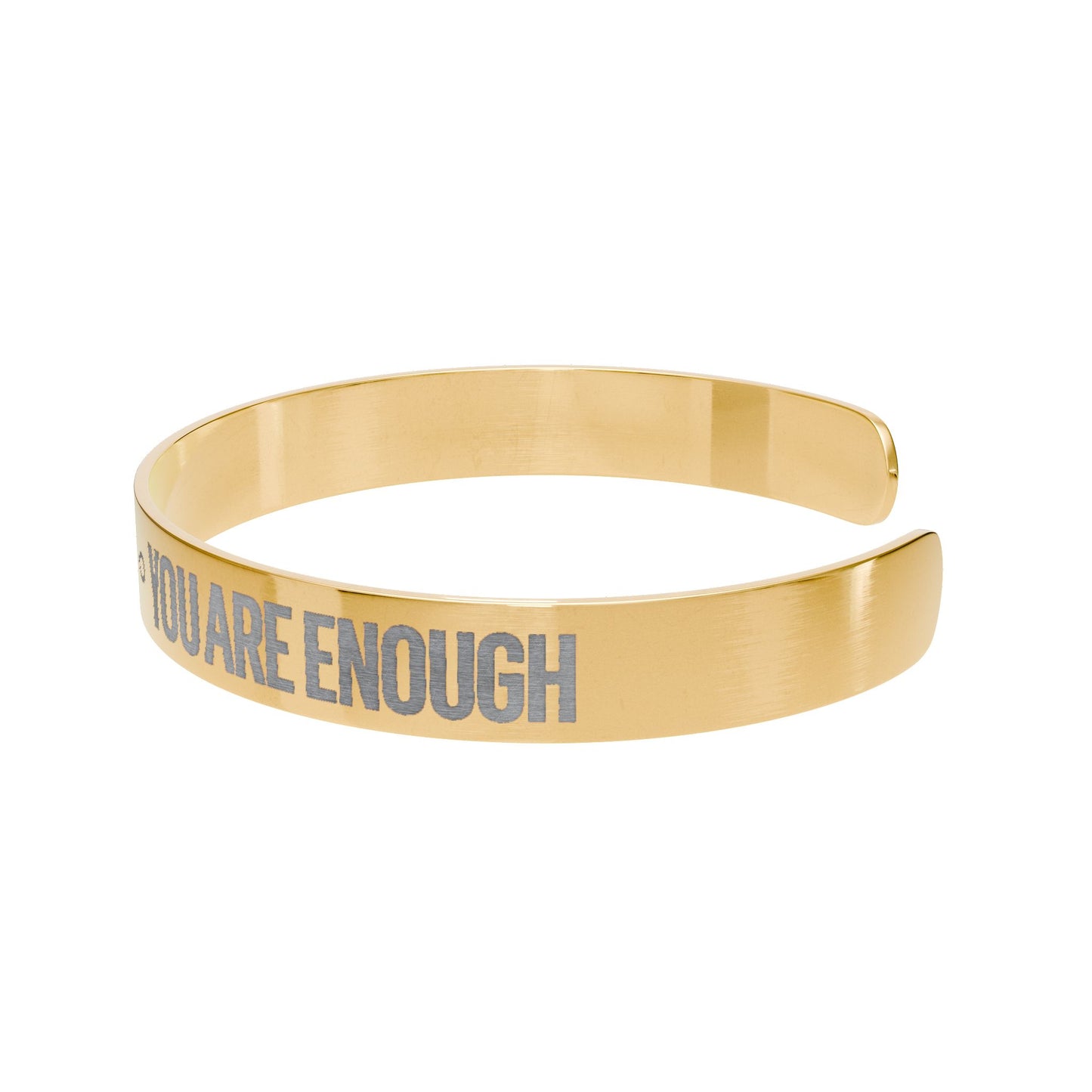 Inspiring Engraved Cuff Bracelet — Motivational Message Bangle