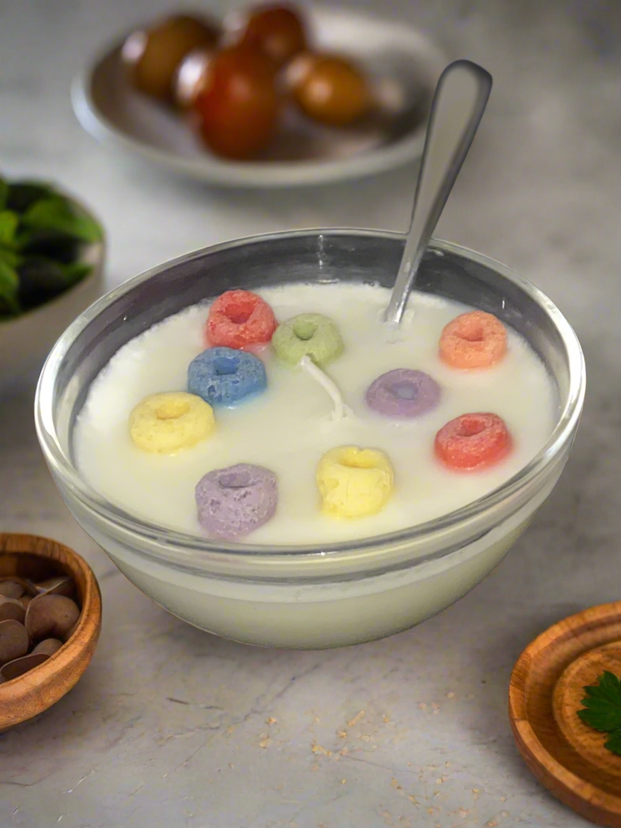 Mini Fruit Loops 8oz Scented Cereal Bowl Soy Candle