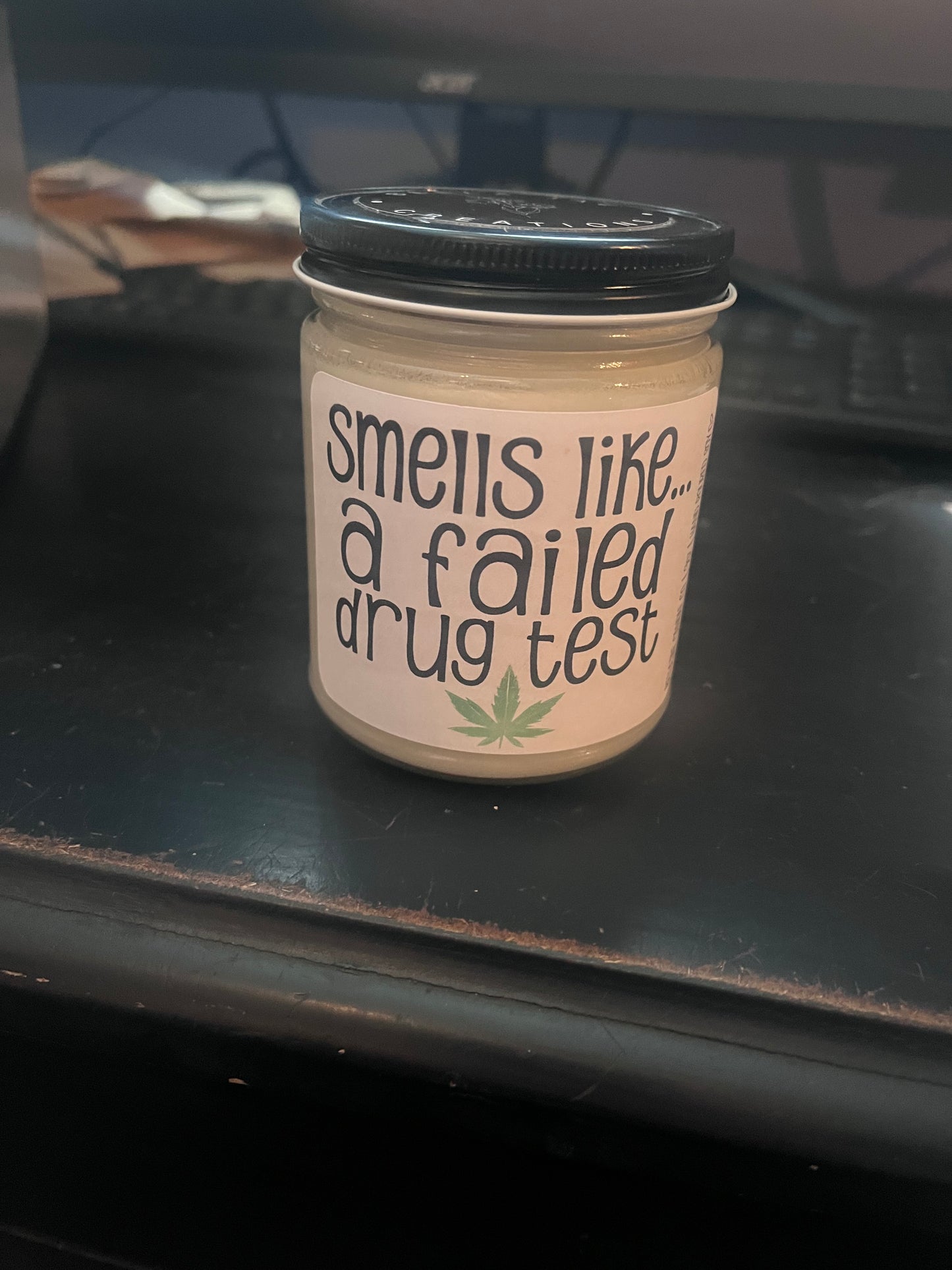 Marijuana-Scented Soy Candle – 9oz | “Smells Like… A Failed Drug Test”