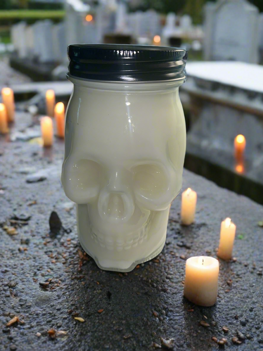 Skull 16oz Scented Candle with Reusable Drinking Glass