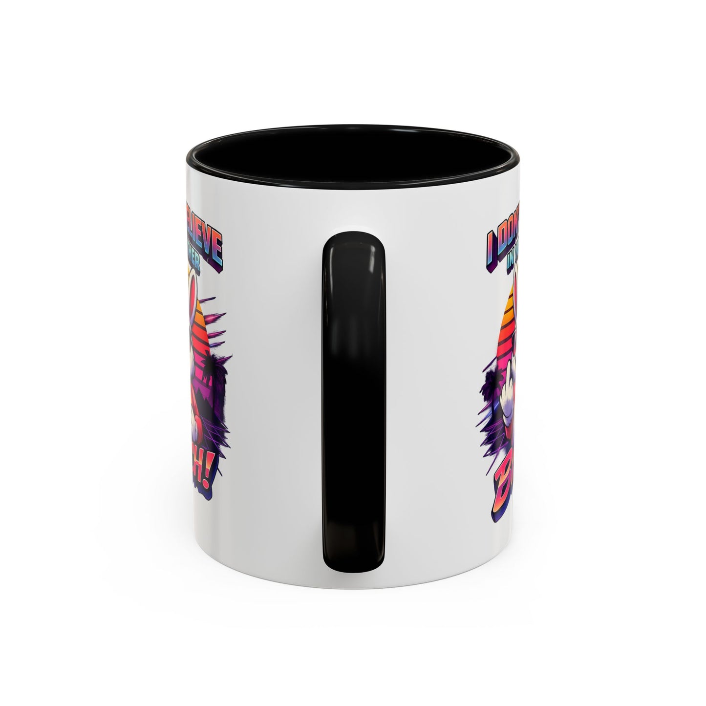 Easter Bunny 80s Coffee Mug — "I Don’t Believe In You Either, Bitch"