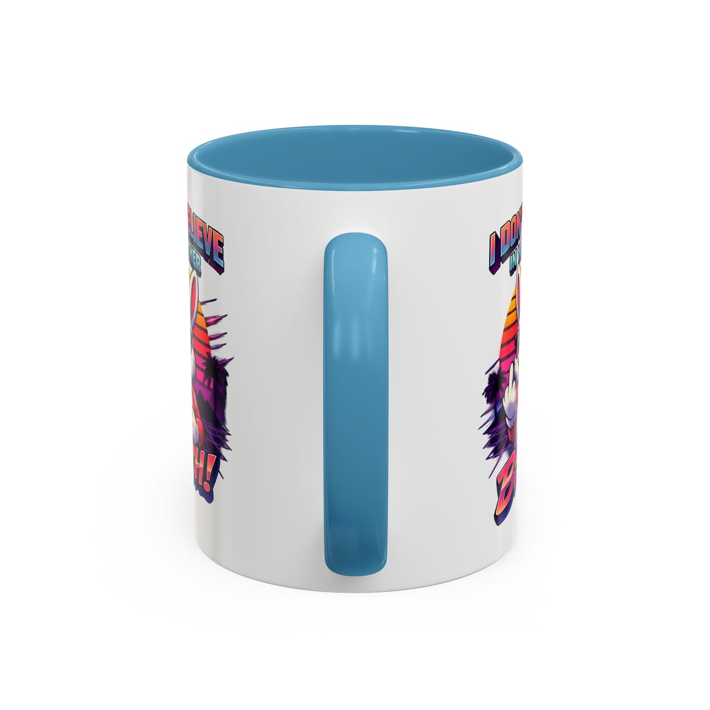 Easter Bunny 80s Coffee Mug — "I Don’t Believe In You Either, Bitch"