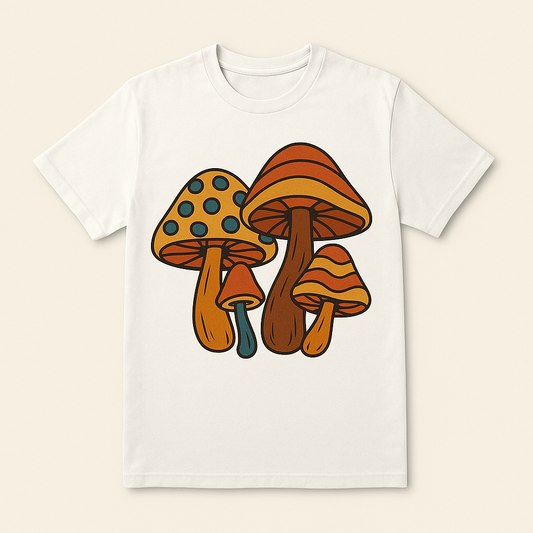 Mushrooms Retro 70s Vintage Image PNG Digital Instant Download