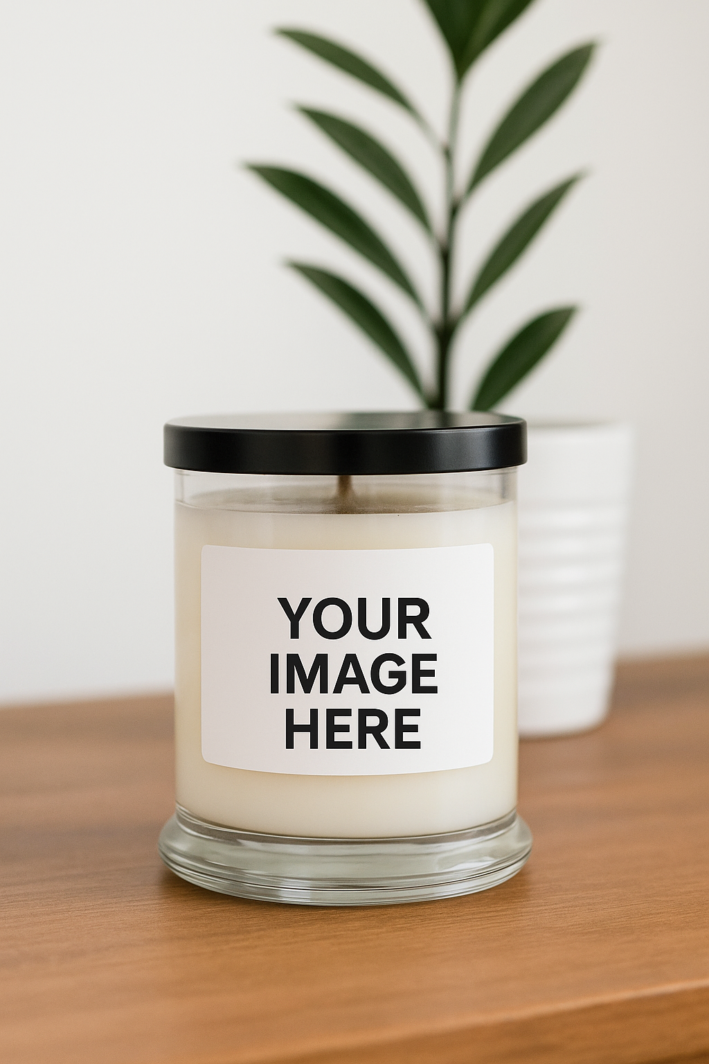 Clear Status Jar 12oz Candle Blank Label Bathtub Mockup Image PNG Digital Instant Download