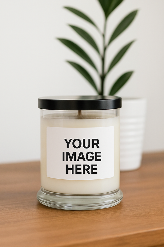 Clear Status Jar 12oz Candle Blank Label Bathtub Mockup Image PNG Digital Instant Download