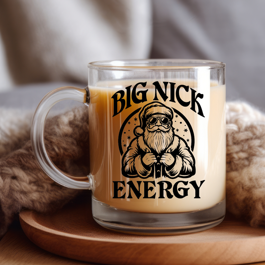Big Nick Energy Santa Clear Coffee Mug