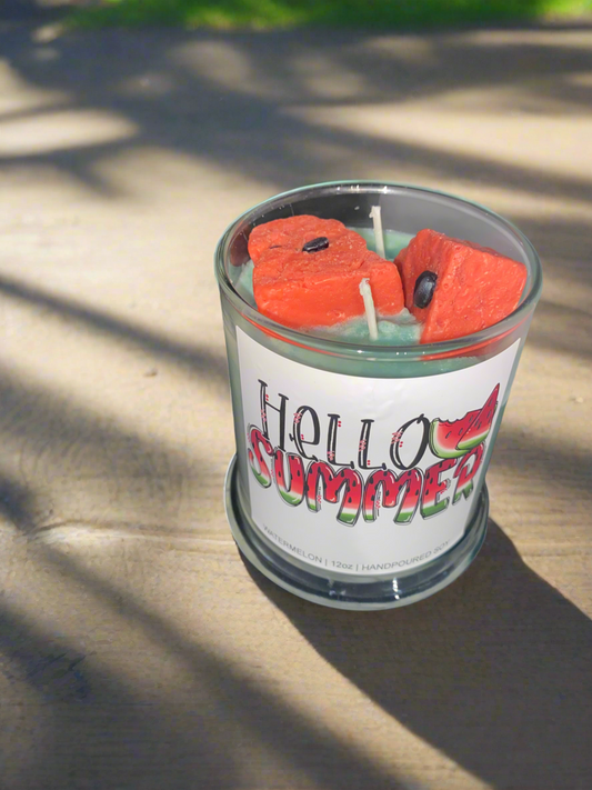 Summer Time Watermelon Scented 12 oz Soy Candle