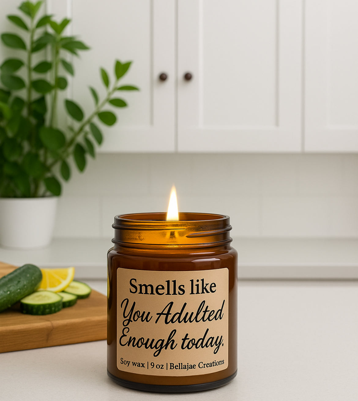 Smells Like You Adulted Enough Today – 9oz Amber Soy Candle