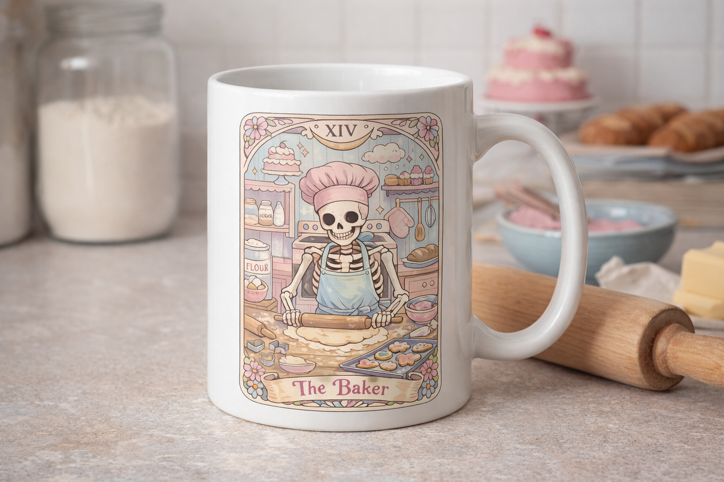 The Baker Tarot Mug – Skeleton Baker Design
