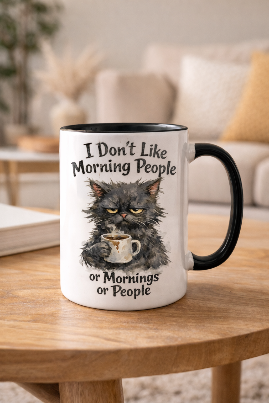 I Don’t Like Morning People… Or Mornings… Or People – Cat Coffee Mug