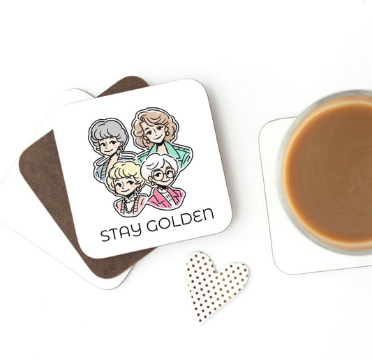 Stay Golden Coaster Girls Cork Back